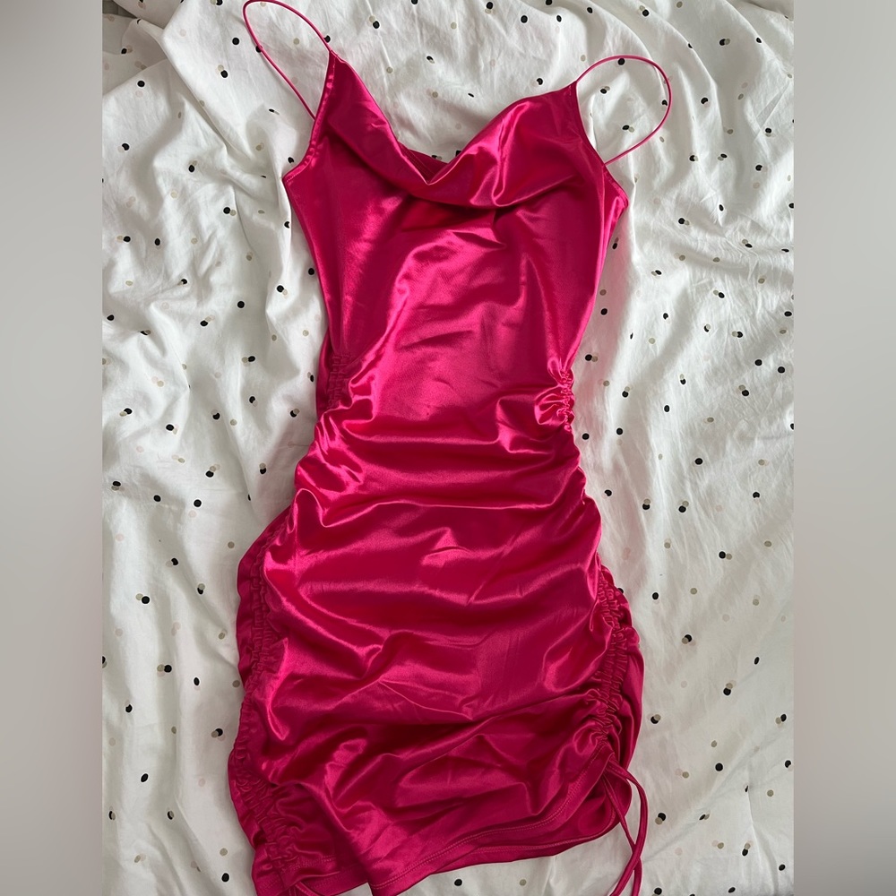 Pink silk dress